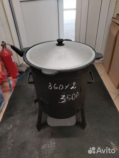 Печь 360х2 с казаном 12л