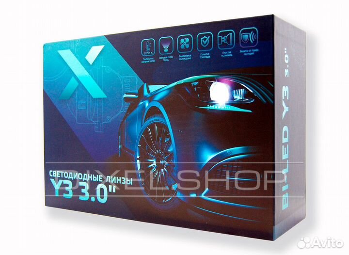 Светодиодные Bi-Led линзы Dixel Y3 3.0 5000k (2шт)