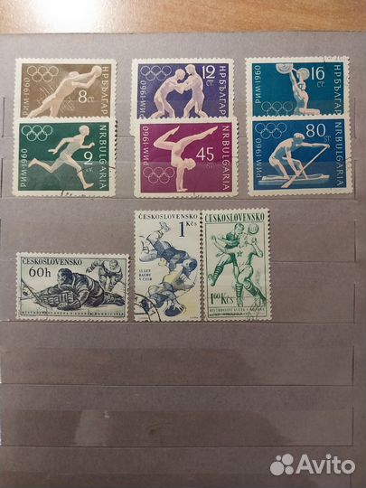 Марки спорт/олимпиада/лошади/хоккей/футбол