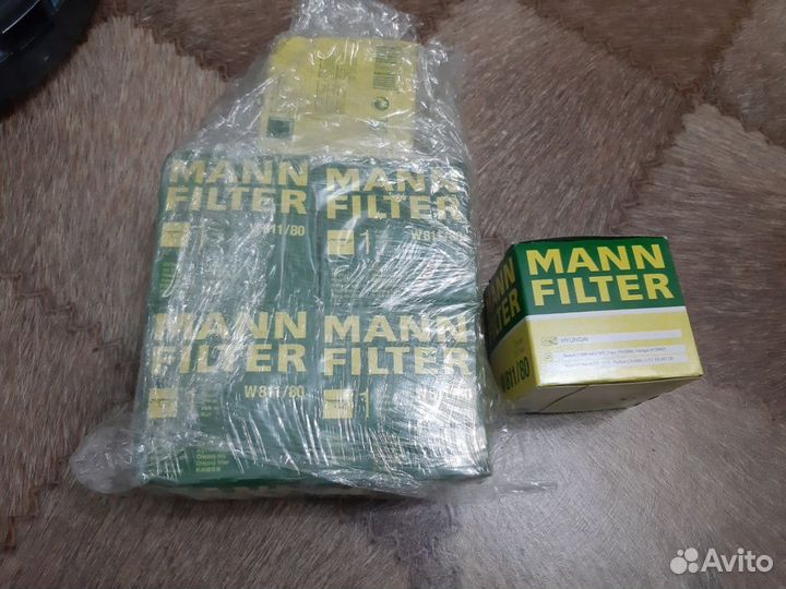 Фильтр масляный mann W811/80 Hyundai