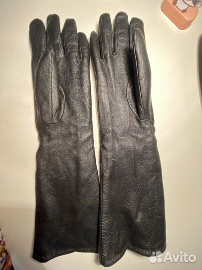 Перчатки натуральная кожа длинные