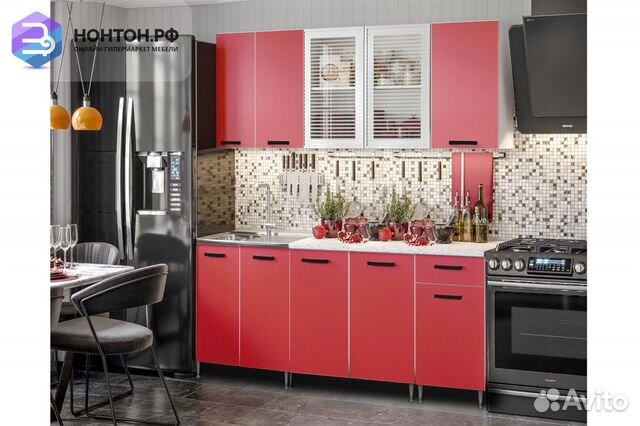Кухня Рио-1 1.8м красный