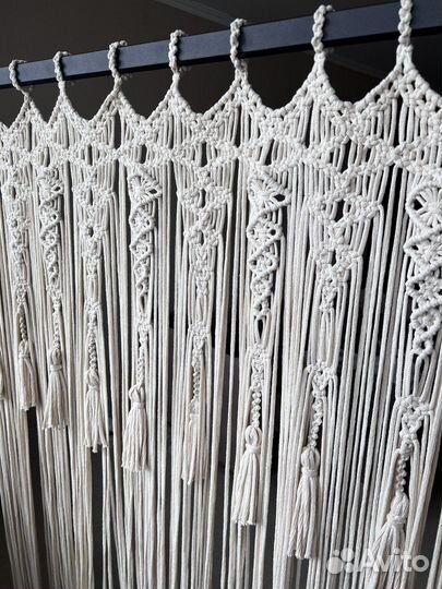 Штора в технике макраме (занавеска)