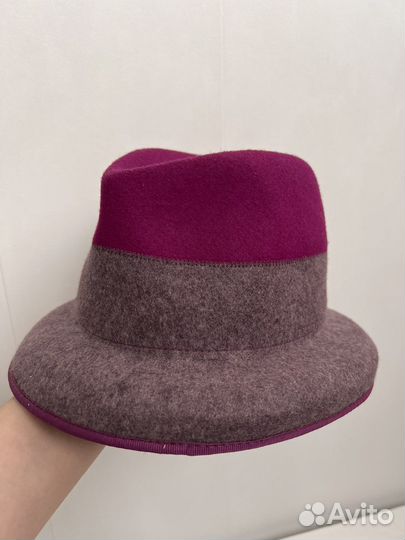 Шляпа шерстяная фетровая сиреневая женская