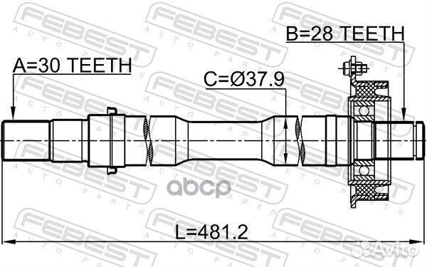 Полуось R 30x482x28 mazda MPV LW 1999-2003 febest