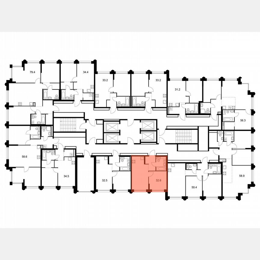 1-к. квартира, 32,6 м², 28/32 эт.