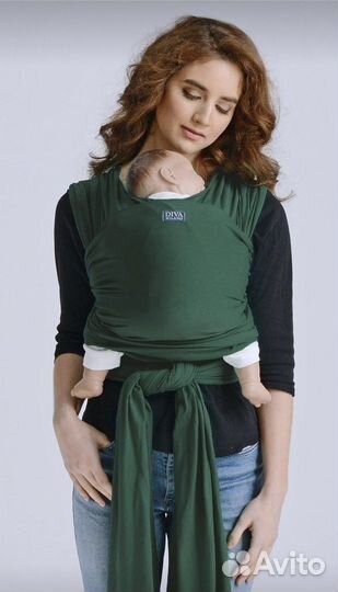 Слинг шарф diva трикотажный изумрудного цвета