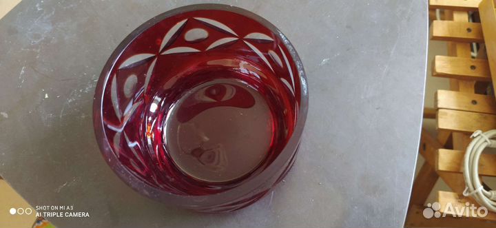 Винтажное.Рубиновое стекло. Салатник