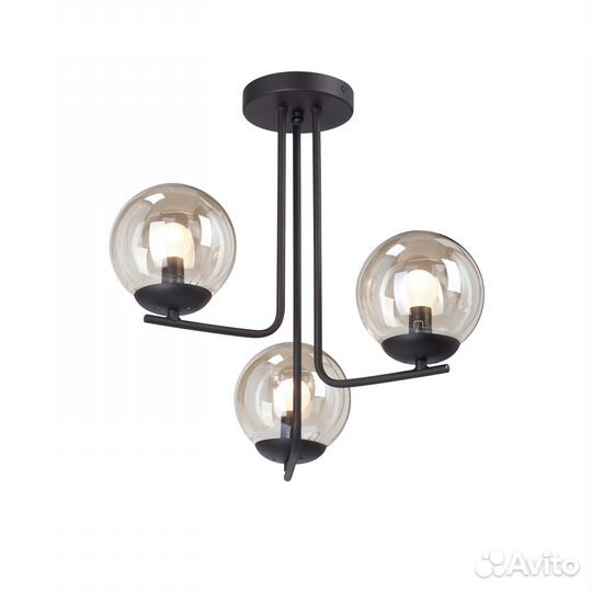 Люстра металл и стекло на кухню