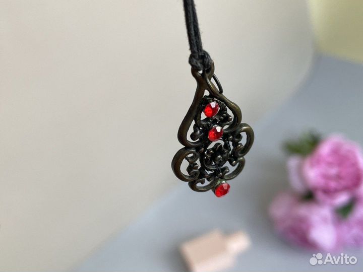 Подвеска кулон бижутерия гранат рубин