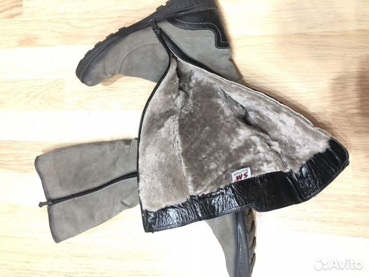 Сапоги зимние нубук+цигейка