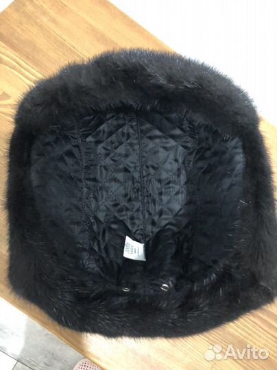 Шапка мужская натуральный мех/кожа