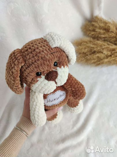 Вязаные игрушки собака