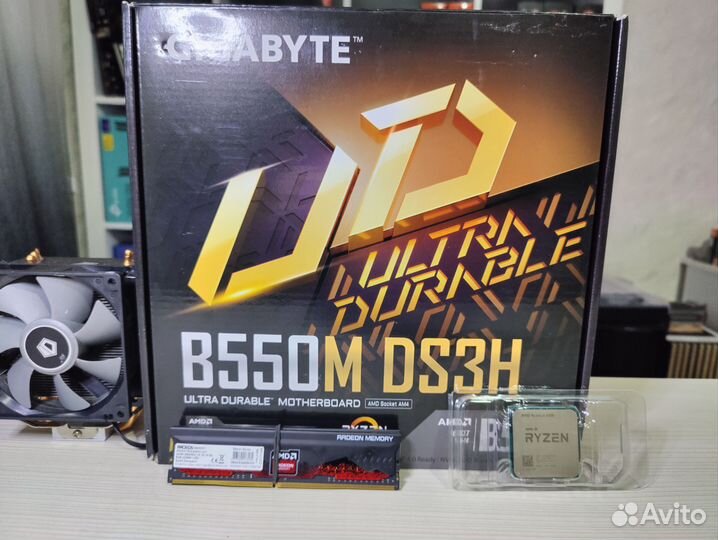 Комплект r5 5500+b550+32gb ddr4+кулер