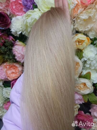 Волосы для наращивания 50 см блонд, омбре