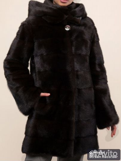 Шуба Норковая трансформер с капюшоном, 44 размер