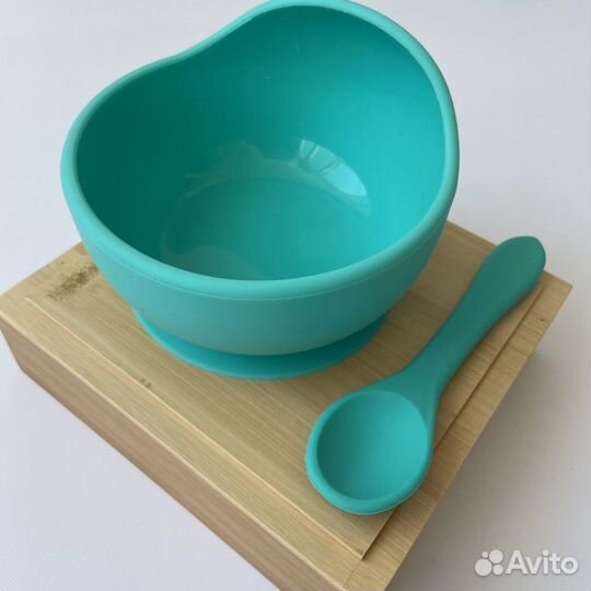 Силиконовая тарелка с ложкой