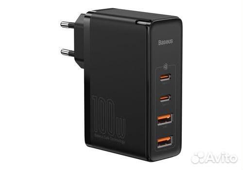 Baseus GaN 2 Pro 4порта,100W+Кабель 100W,Гарантия