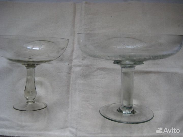 Фруктовницы вазы Тонкое стекло СССР