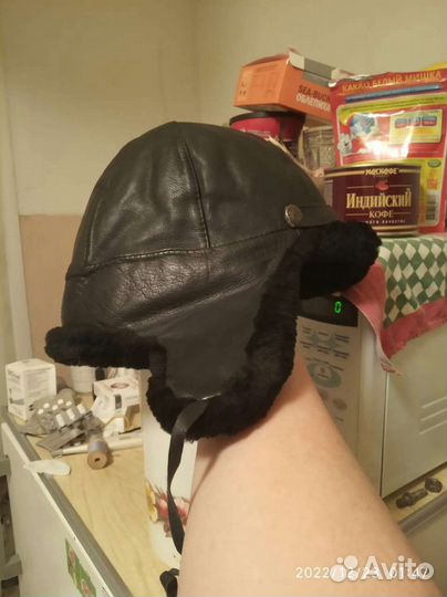 Шапка ушанка кожаная на мальчика