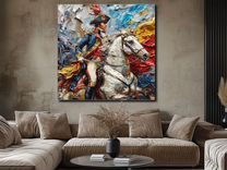 Современная картина маслом 3Д Наполеон на коне Шед