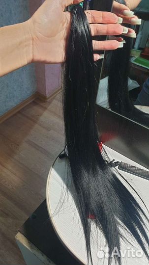 Волосы для наращивания 60 см черные