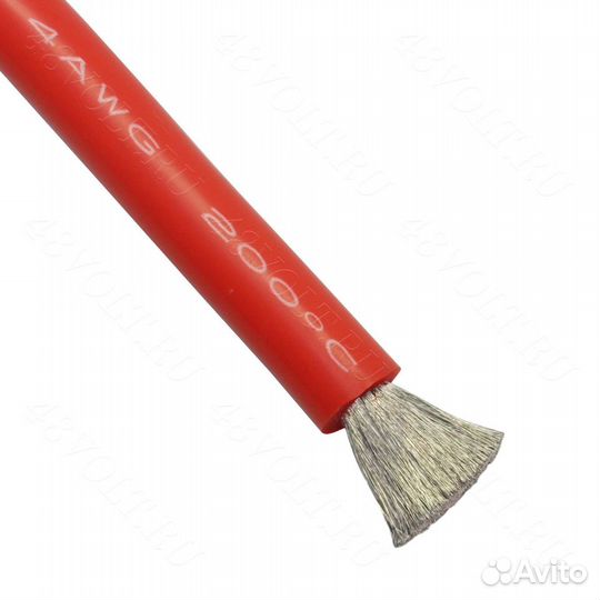 Силиконовый кабель 4 awg красный