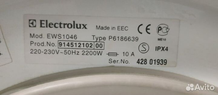 Стиральная машина Electrolux EWS 1046