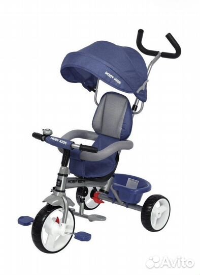 Детский трехколесный велосипед с ручкой