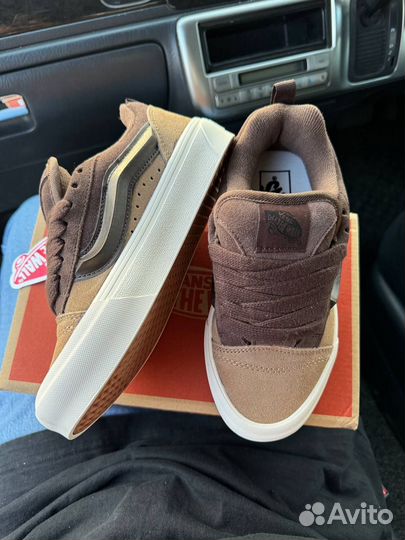 Кеды vans knu skool дутыши коричневые