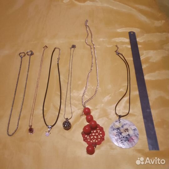 Колье цепочки подвески винтаж