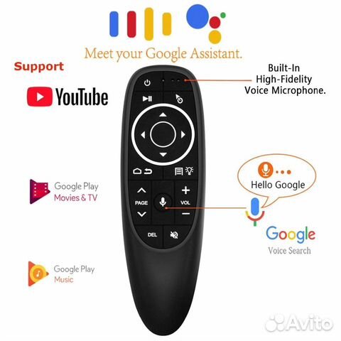 Пульт G10S Pro, подсветка, голосовой поиск, Google