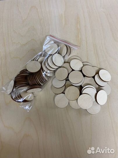 Заготовки из фанеры круги 3см 100шт