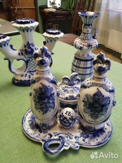 Пасхальный набор для специй, Гжель. 1998 г