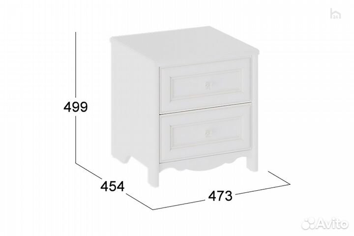 Тумба прикроватная с 2 ящиками Франческа