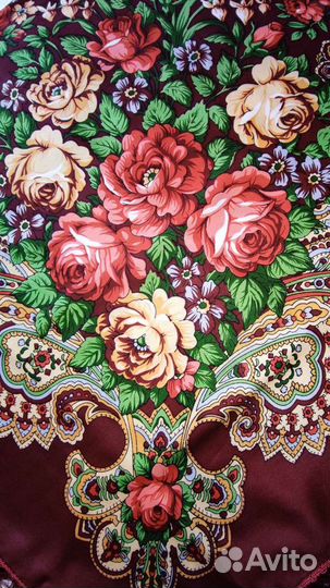 Платок шаль 150х150 Бордовый