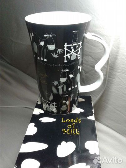 Кружка фарфоровая milky cowky black Гонконг