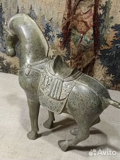 Конь большой латунь бронза монгольский