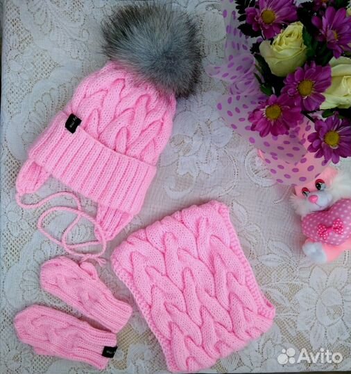 Шапка, снуд, варежки