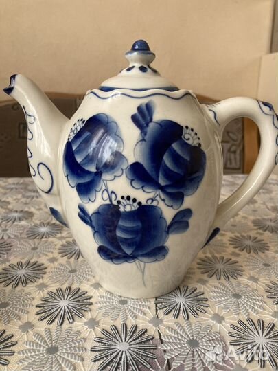 Чайник заварочный чашки Гжель