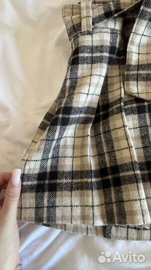 Юбка шерсть 100% vintage в клетку