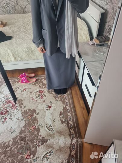 Юбка карандаш макси графитовая