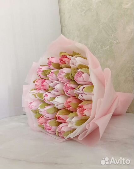 Съедобный букет зефирные тюльпаны