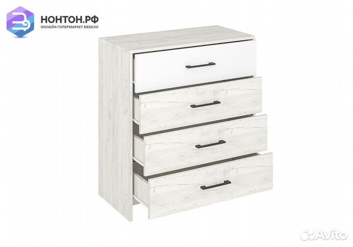 Комод Дублин дуб крафт белый / белый