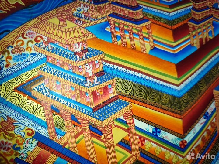 Тханка с 3Д эффектом, холст, 58,5 х 44,5 см, Непал