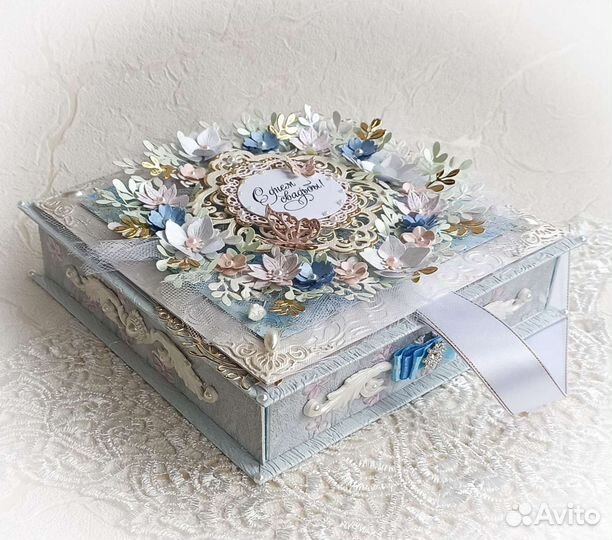Свадебная открытка коробочка,подарок на свадьбу