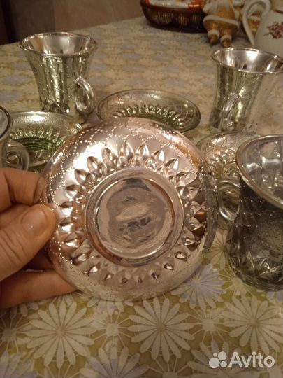Кофейные пары сервиз люстровое стекло СССР