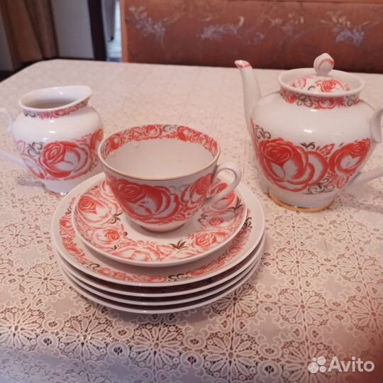 Предметы сервиза «Розовый венок» лфз СССР