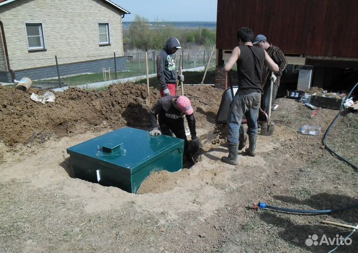 Монтаж септика, сбо. Прокладка канализации