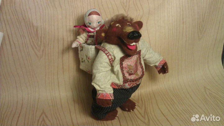 Коллекционная авторская игрушка Маша и медведь